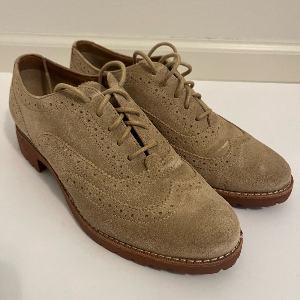 Women’s Sperry Ashbury Tan Suede Oxfords, Size 7.5, Never Worn
